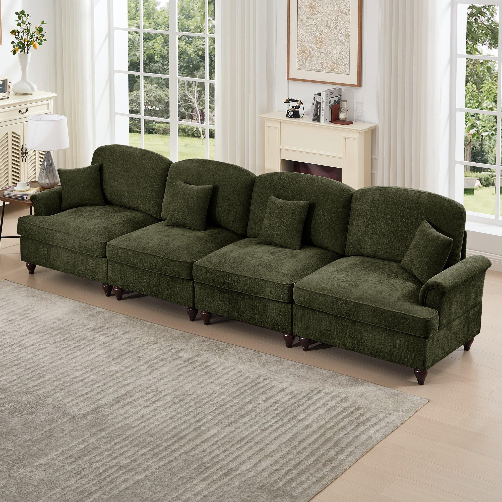 Mid Century 4 Seater Sofa with Flared Arms and Skirts.