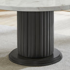 Venezia 54' Round Dining Table Seats 6 - Modern Gray Base.