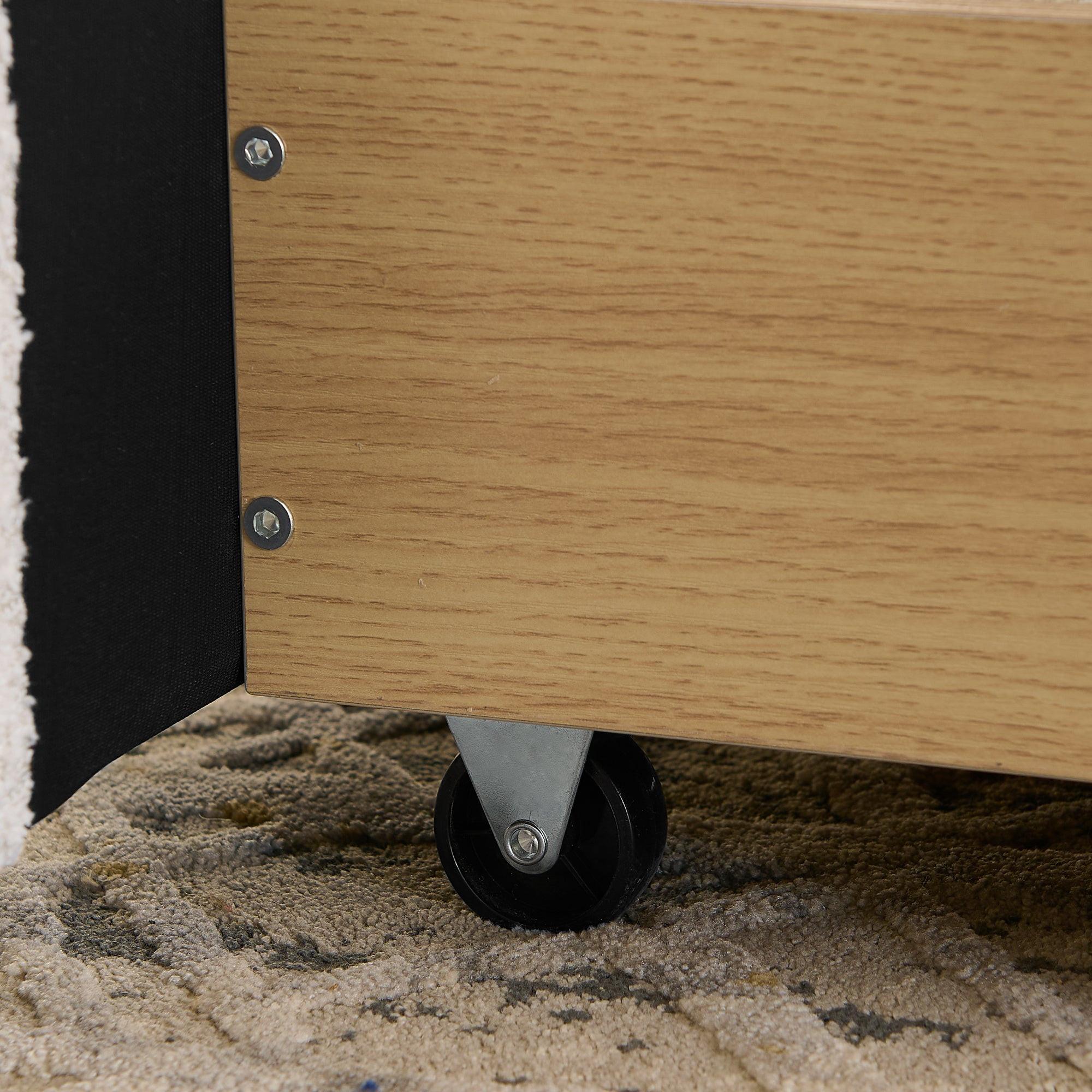 Queen Size Upholstered Bed Frame - Circle Yarn Fabric.