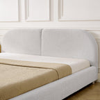 King Size Upholstered Bed Frame with Curved Headboard.