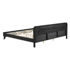 Solid Wood King Size Bed - Black Pine Design.