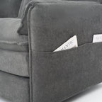 Chenille Recliner Chair with Movable Ottoman for Comfort.