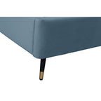 Crosby Upholstered Velvet King Bed in Blue.