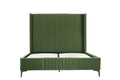 Promenade Upholstered Velvet Queen Bed in Moss Green