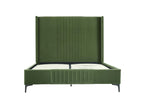 Promenade Upholstered Velvet Queen Bed in Moss Green