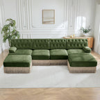 4-Seater Cloud Modular Sectional Sofa with Ottomans.