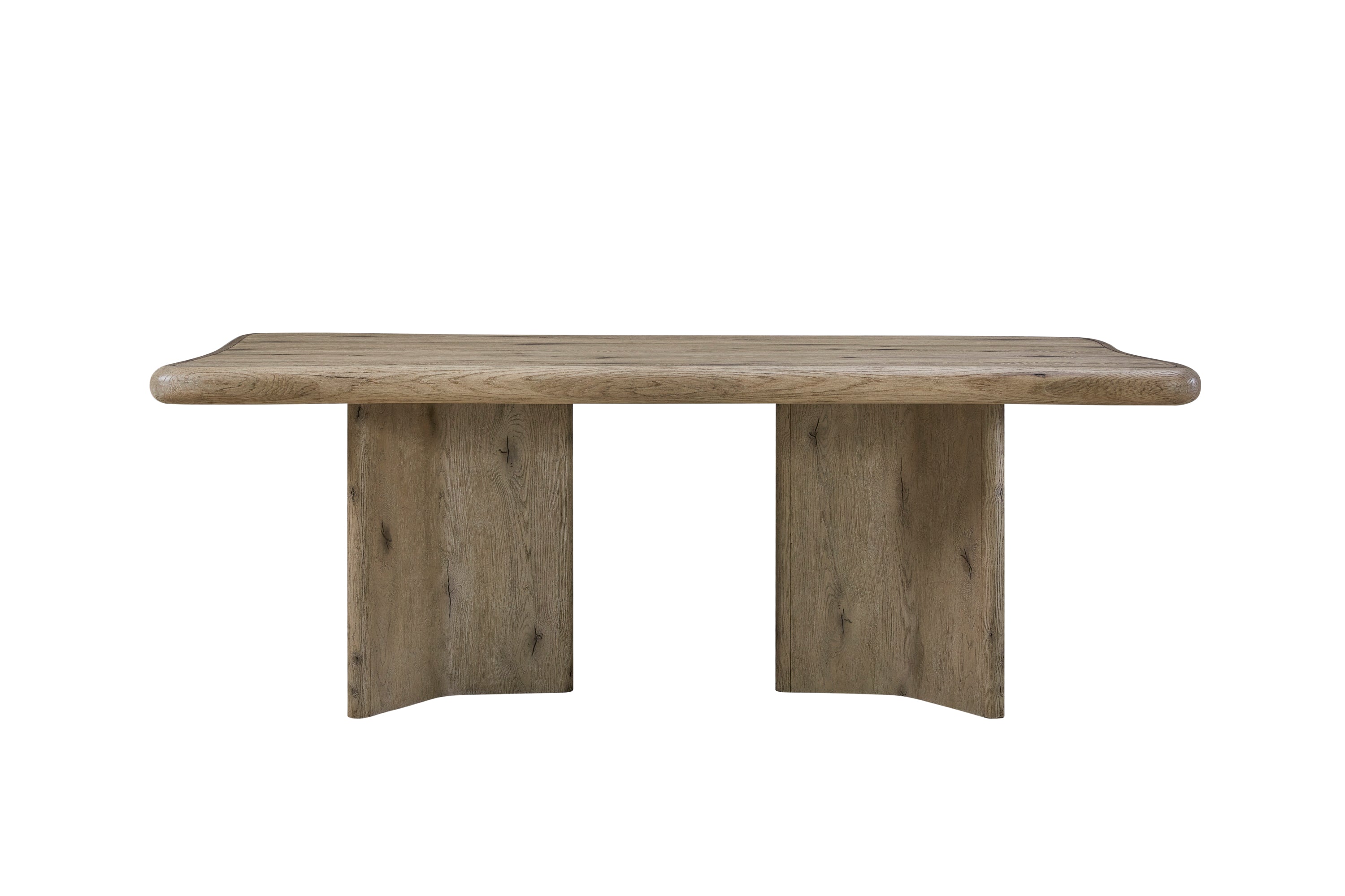 84-Inch English Knotty Oak Double Pedestal Dining Table