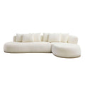 Oversized L-Shape Sectional Sofa with Right Chaise in Beige.