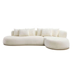 Oversized L-Shape Sectional Sofa with Right Chaise in Beige.