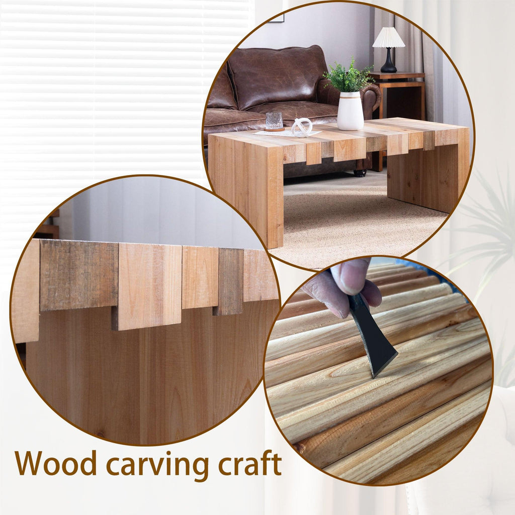 Modern Rustic Coffee Table – 48.2' Rectangular Center Table for Living Room.
