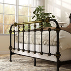 Antique Black King Size Bed with Gold Accents.