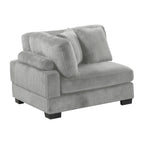 Bentley Gray Modern Modular Sectional Sofa with corduroy upholstery and acacia wood legs, ideal for contemporary living rooms.