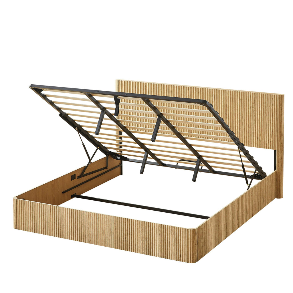 King Size Lift Up Storage Bed Frame with Hydraulic Storage.