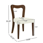 Walnut Beige Dining Chair Set of 2 without Arms.