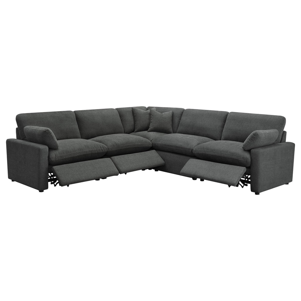 Hollander Dark Grey Modular Power Reclining Sectional.