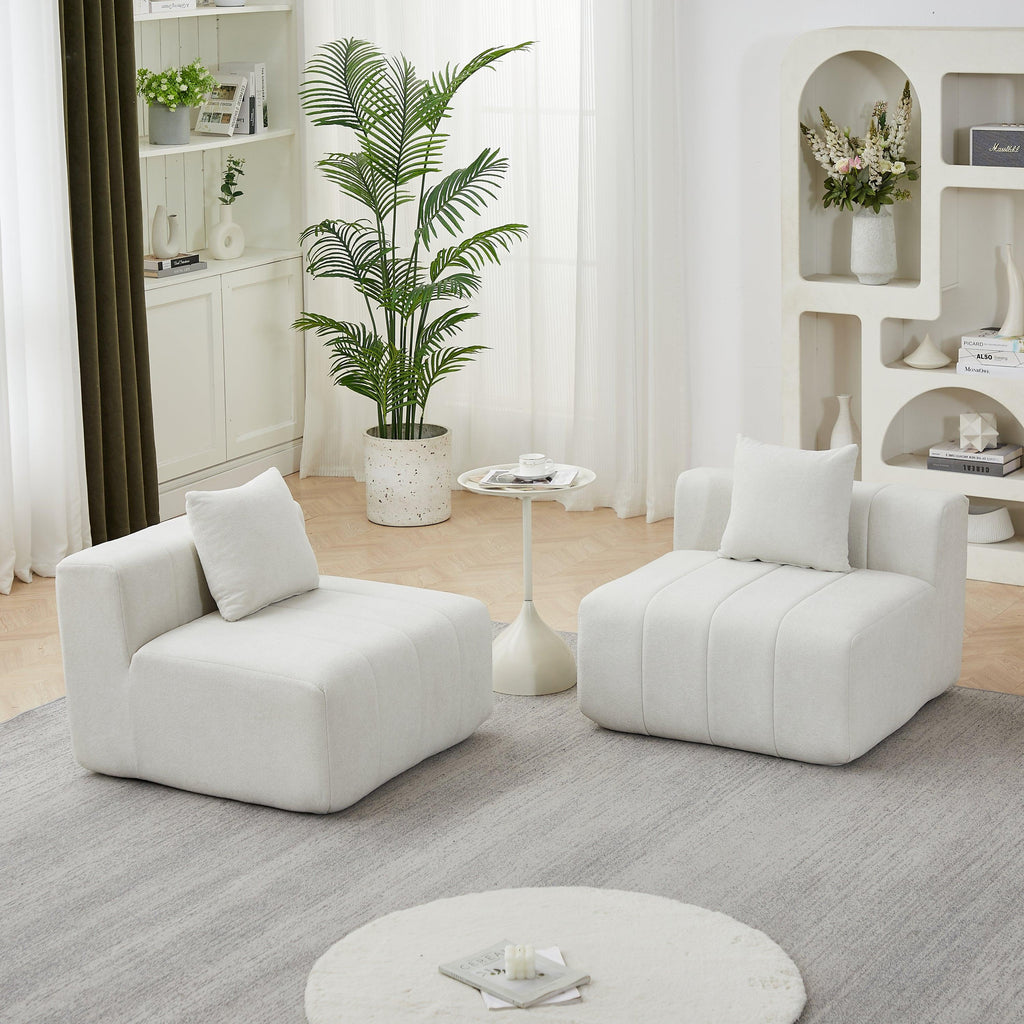 Chenille Sectional Sofa with Pillows for Living Room.
