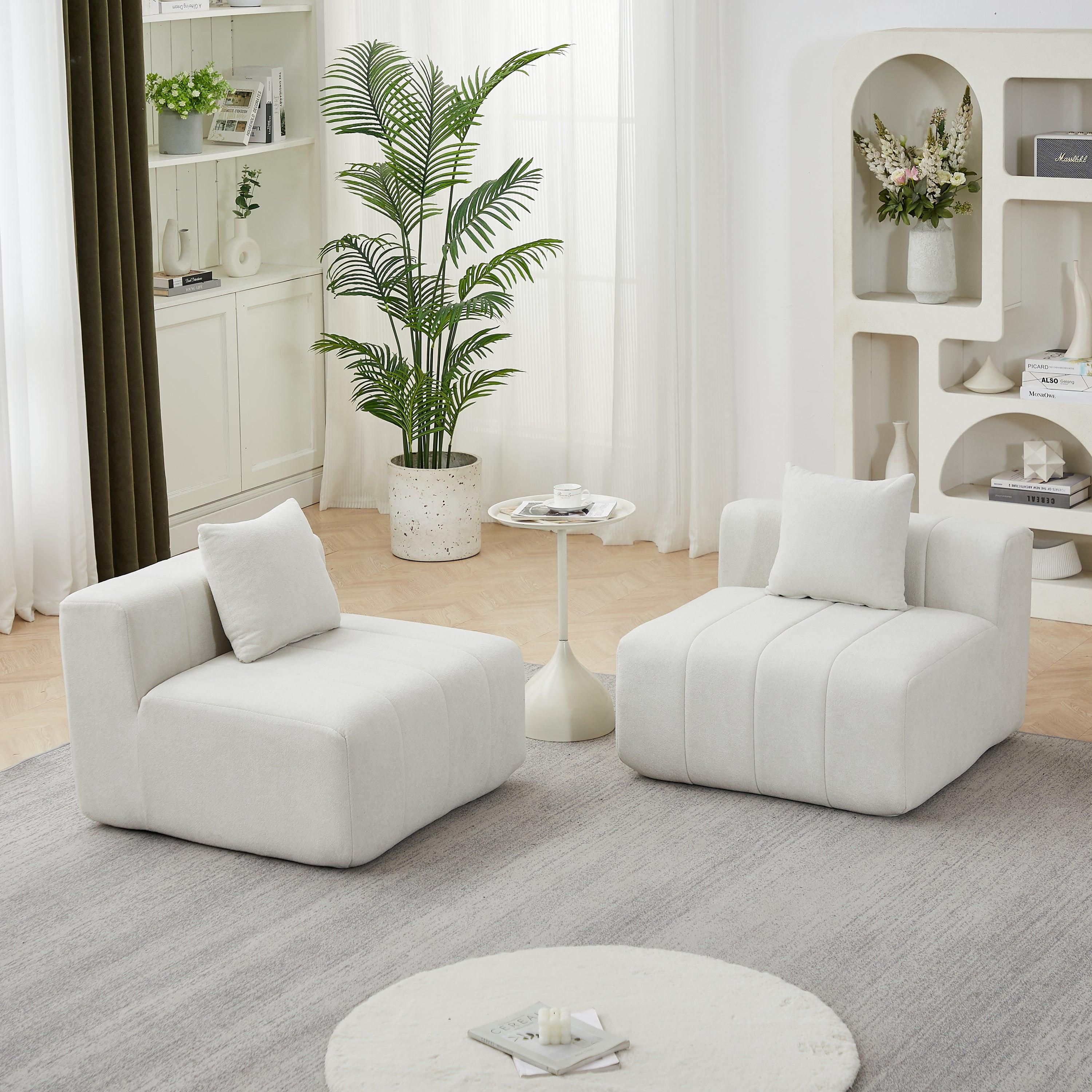 Chenille Sectional Sofa with Pillows for Living Room.