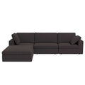 Modern dark gray modular sectional sofa in sturdy fabric with a clean-lined design and comfortable lounge chaise.