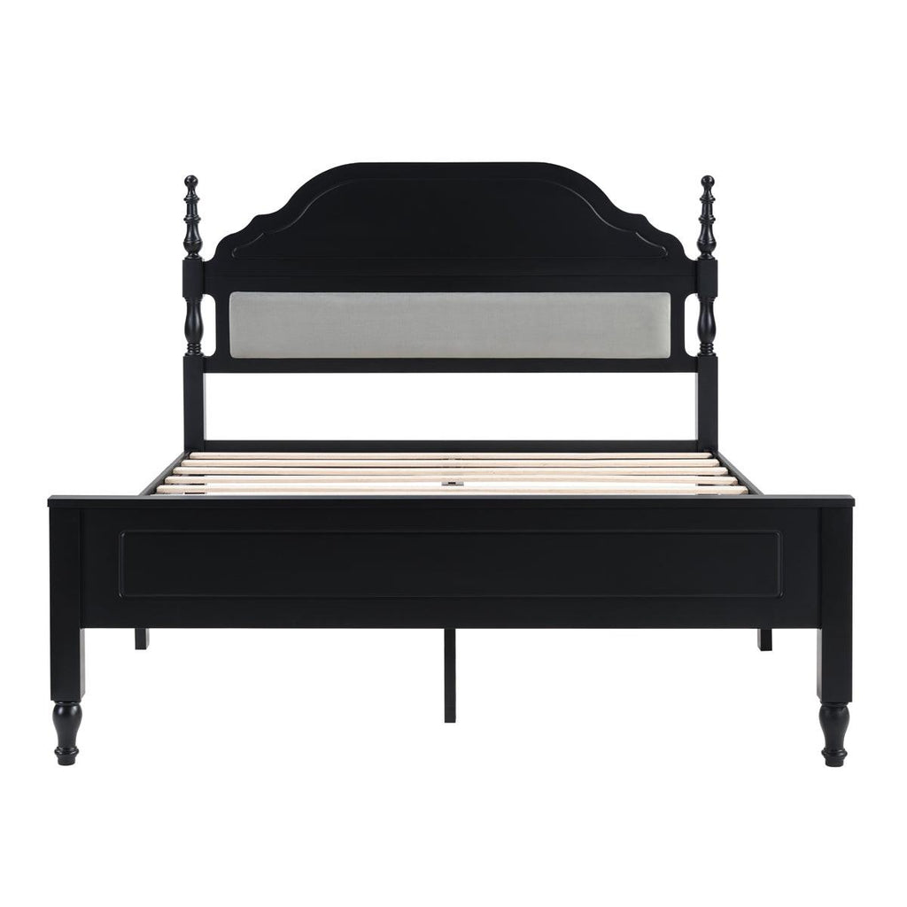 Queen Bed with Padded Headboard for Elegant Bedrooms.