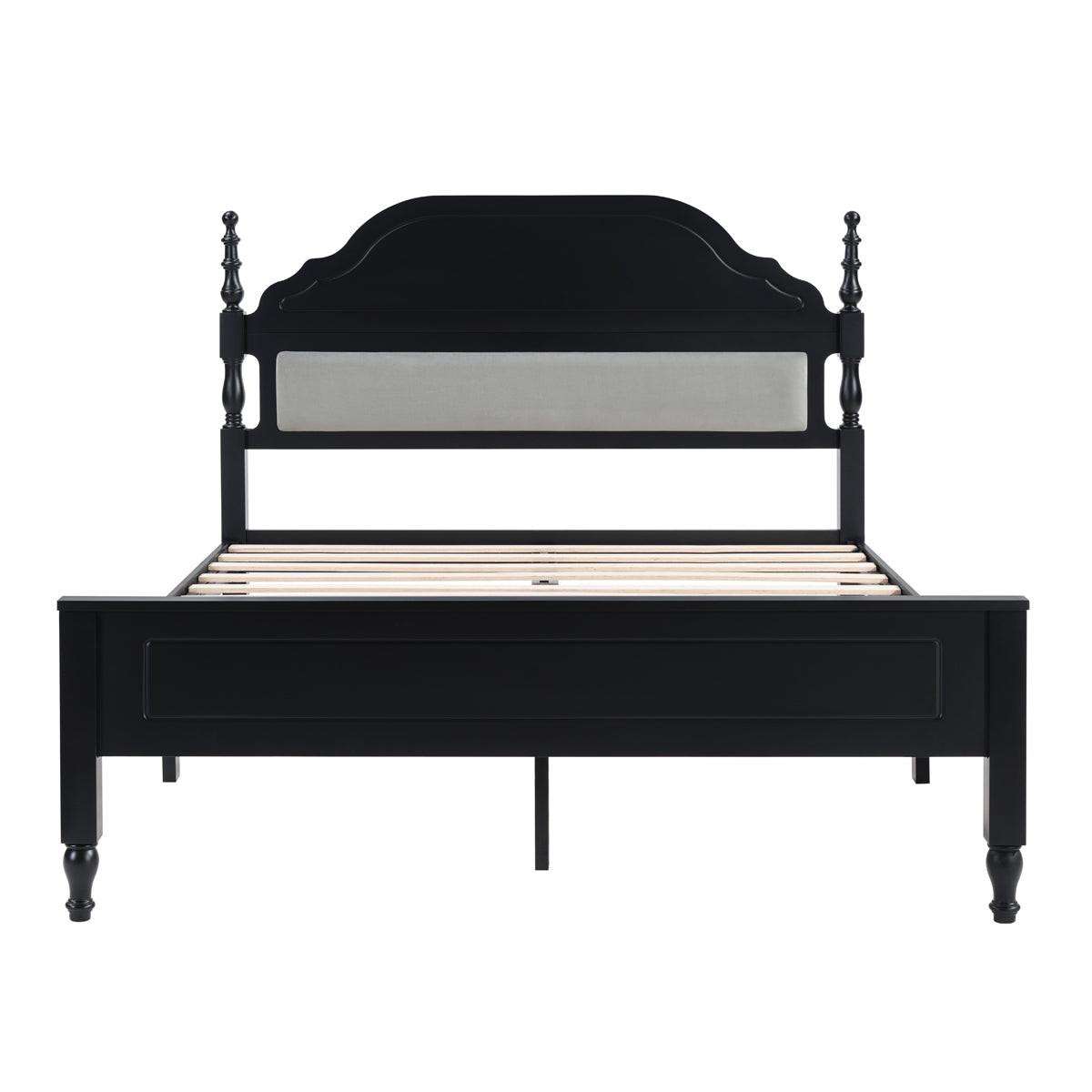 Queen Bed with Padded Headboard for Elegant Bedrooms.
