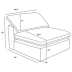 Segoura Ivory Upholstered Modular Sectional with Ottoman.