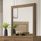 Walnut Chestnut King Size Bed Set With Dresser & Mirror.