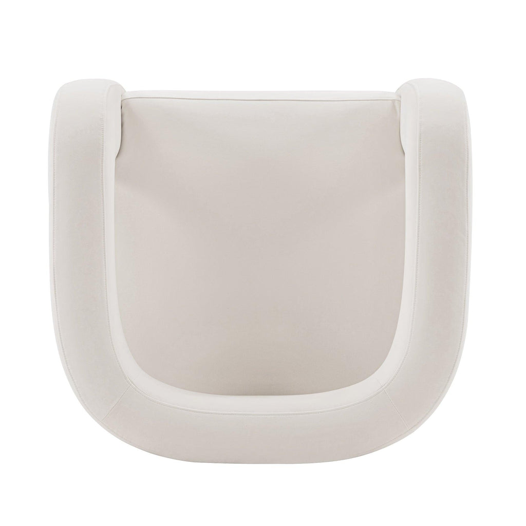 Amirah Velvet Lounge Chair in White.