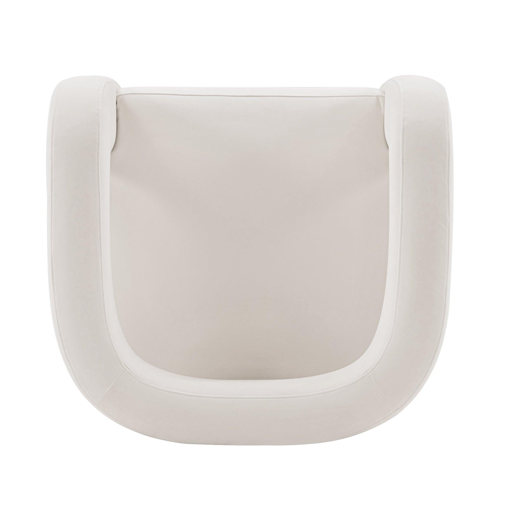 Amirah Velvet Lounge Chair in White.