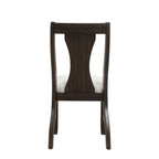 Rear view of Espresso Finish Chair with curved slat back design and sturdy wooden frame for dining room use.