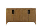 Eucalyptus Server Furniture - Solid Wood & MDF buffet with sleek veneer finish and black handles, ideal for modern dining storage.