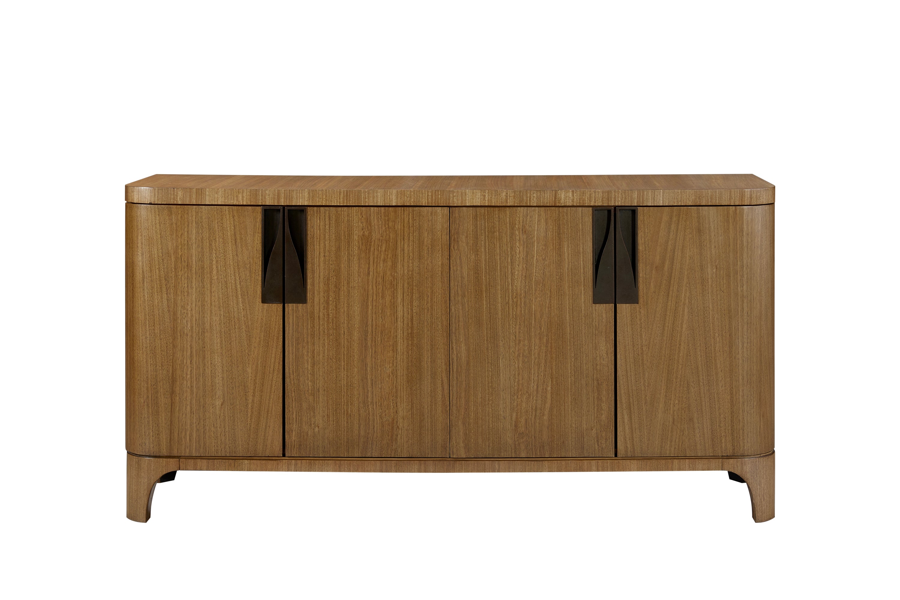 Eucalyptus Server Furniture - Solid Wood & MDF buffet with sleek veneer finish and black handles, ideal for modern dining storage.