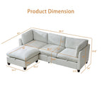 96.5' Sectional Couch with Ottoman for Living Room.