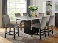 7pc Marble Top Dining Table Set with 6 High Chairs.