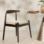 Mid-Century Modern Dining Chairs Set of 2 with Oak Frame.
