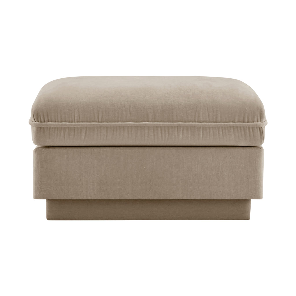 Celena Light Coffee Chenille Ottoman - 33-Inch Modern Footrest