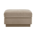 Celena Light Coffee Chenille Ottoman - 33-Inch Modern Footrest