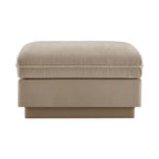 Celena Light Coffee Chenille Ottoman - 33-Inch Modern Footrest