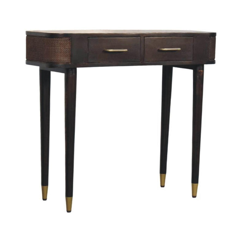 Solid Wood Belmont Console Table,Brown,2-Drawers.