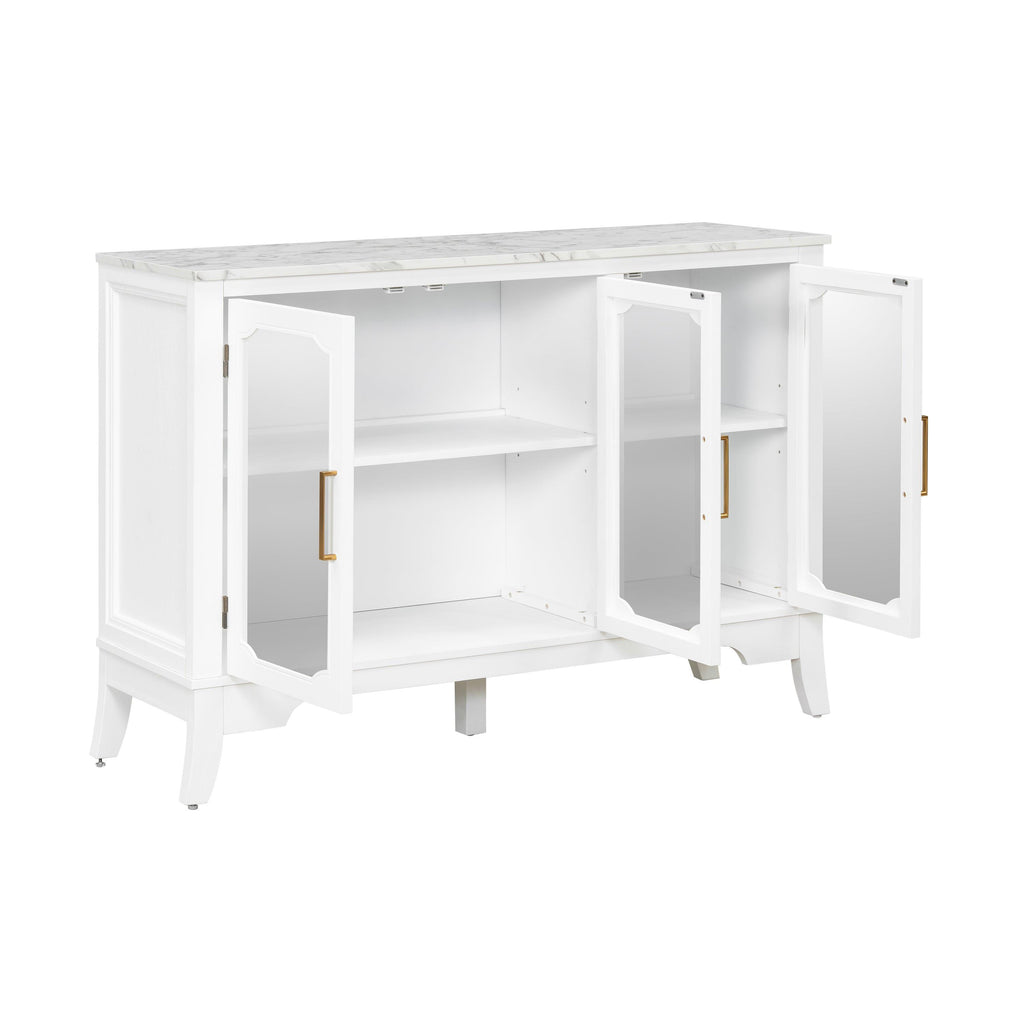 Storage Cabinet for Entrance - Large White Cabinet with 3 Doors.
