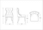 Reine Wood Upholstered Dining Chair in Antique Gold - Set of 2.