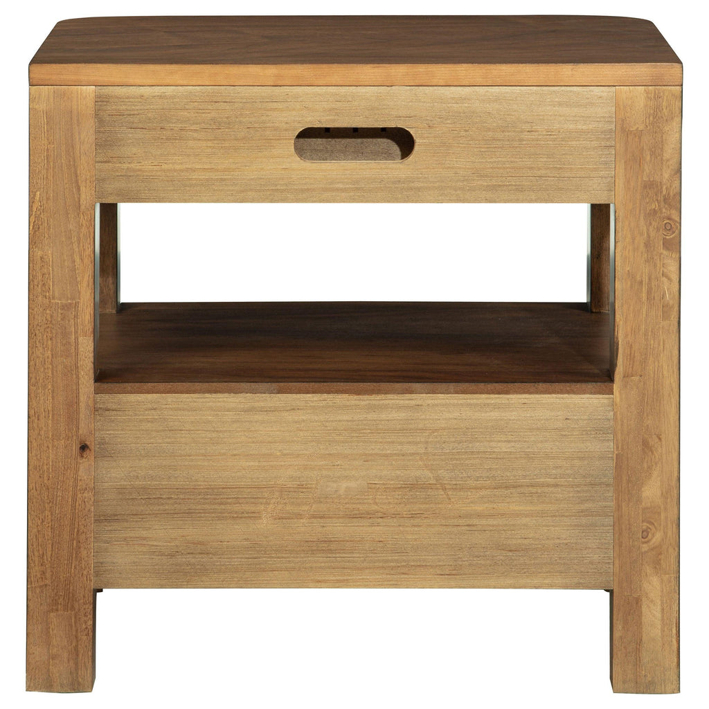 Walnut Nightstand with Hidden Storage - Verona Style.