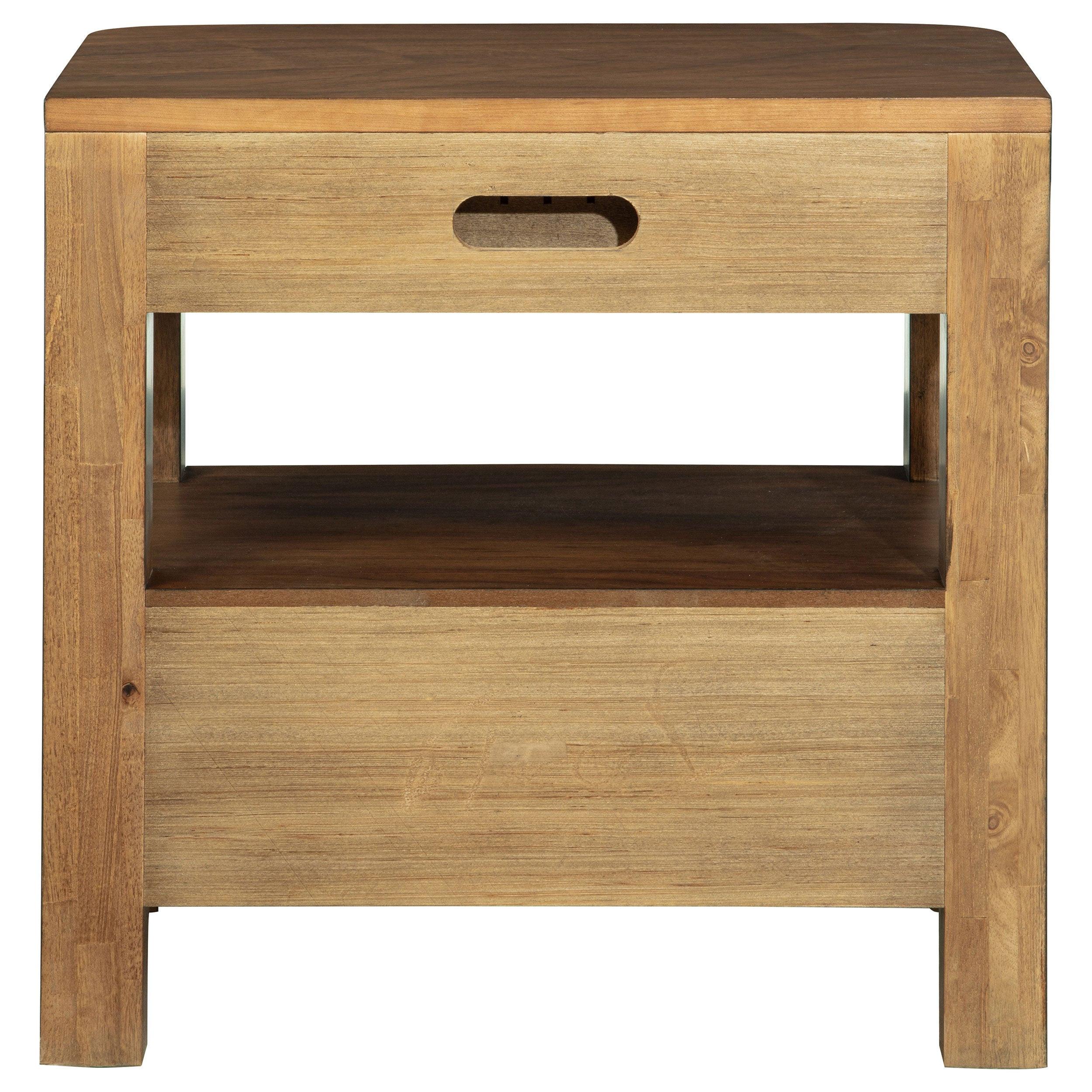 Walnut Nightstand with Hidden Storage - Verona Style.