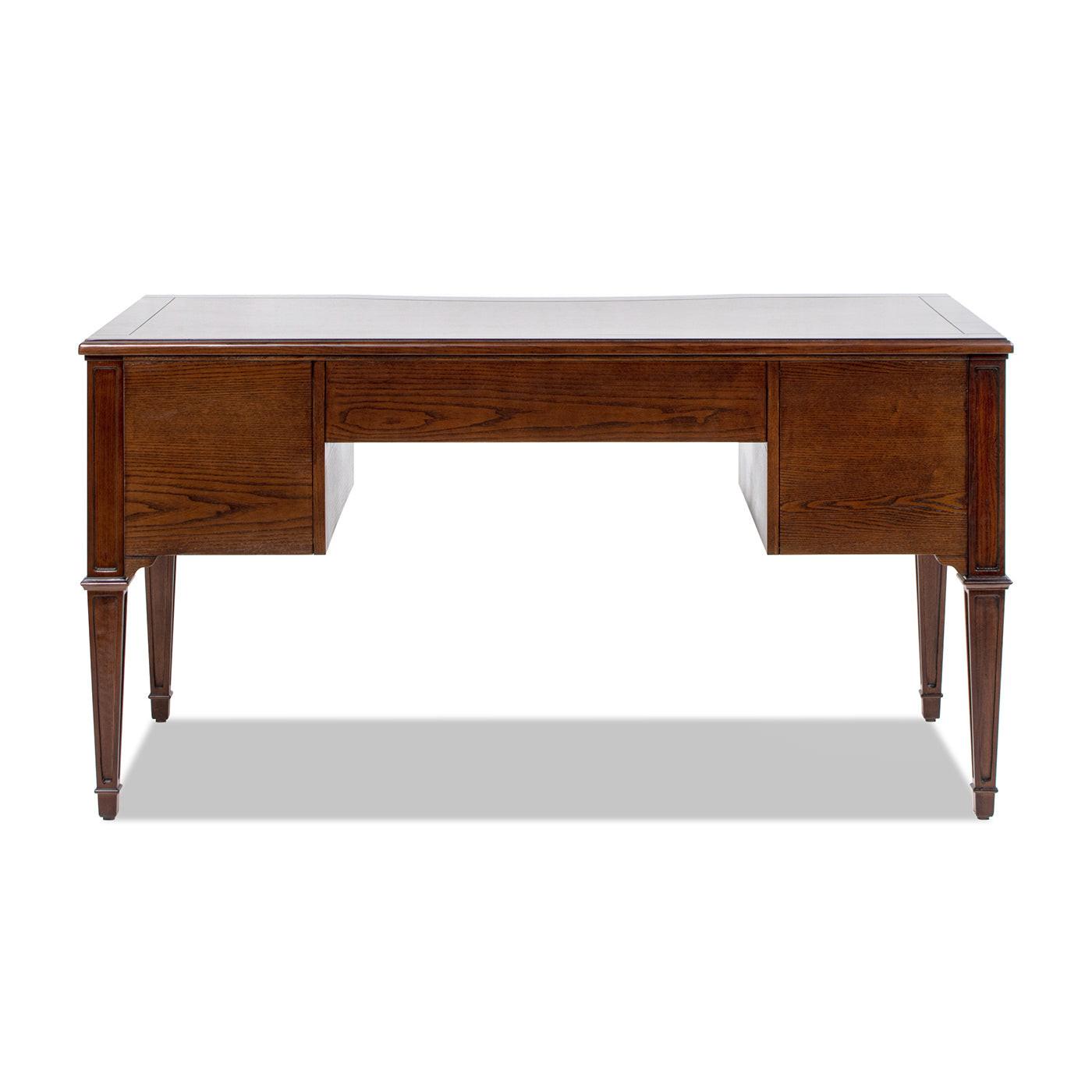 Dauphin Gold Accent 5-Drawer Wood Executive Desk.