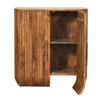 Solid Wood Fluted Curve Cabinet for Modern Interiors.