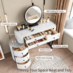 Minimalist Dressing Table with Detachable Mirror.