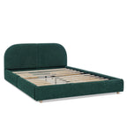 Queen Size Upholstered Bed Frame in Green.
