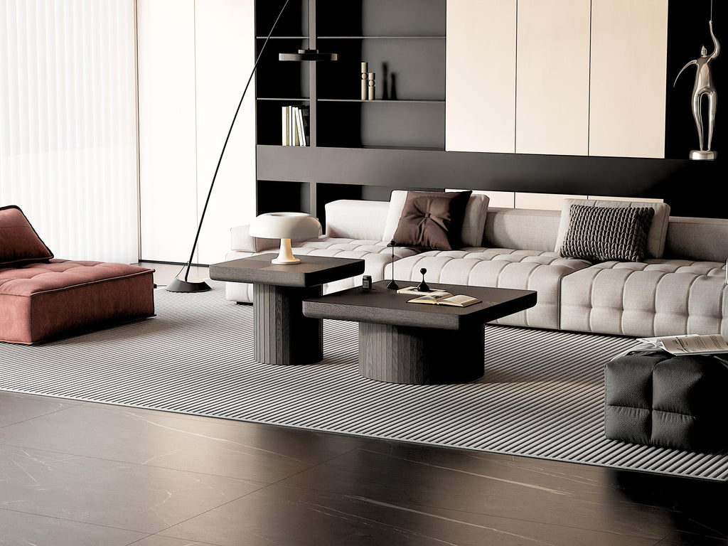 Modern Wood Nesting Coffee Table Set for Versatile Spaces.