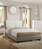 Modern King Size Bed Set with Two Tone Upholstered Headboard.