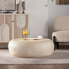 Mid-Century Round Coffee Table - MgO Faux Stone Design.