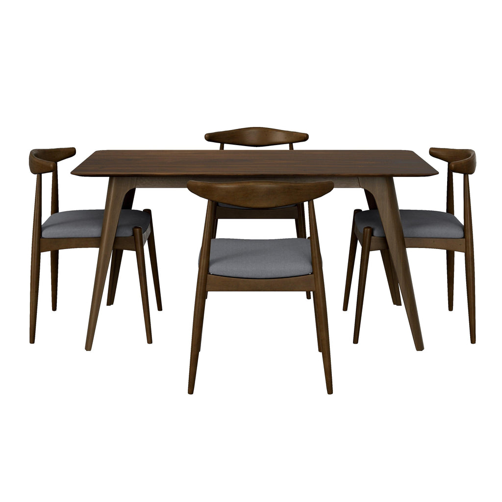 Rubberwood Dining Set - 5-Piece Retro-Elegant Collection.